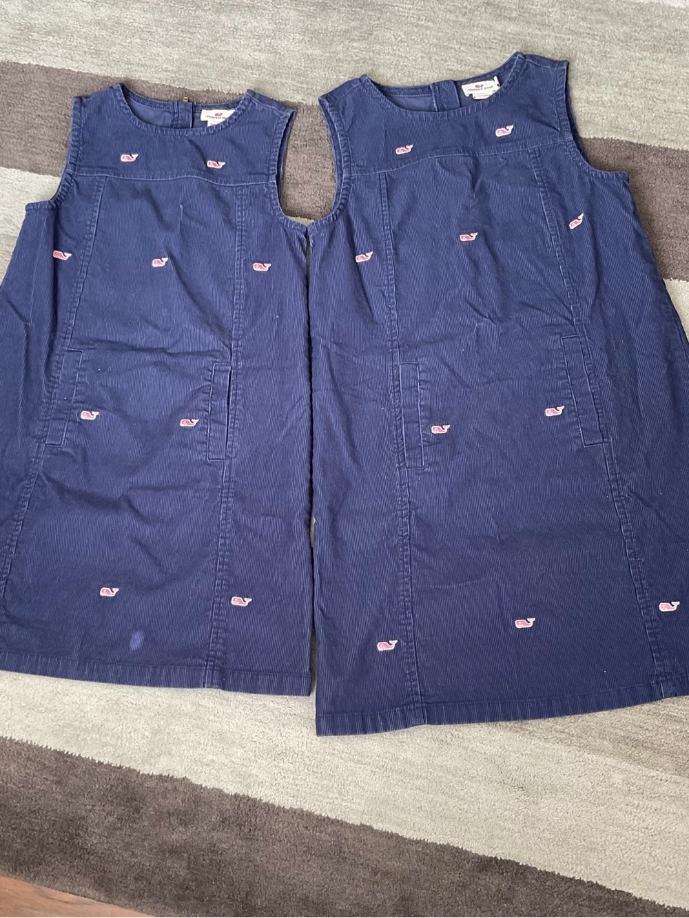 Vineyard Vines Navy Corduroy Dress with Pink Whale size 8 & 12